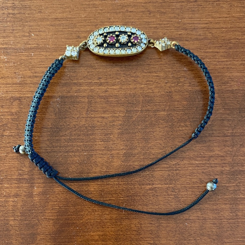 Chic Black and Gold Adjustable Bracelet